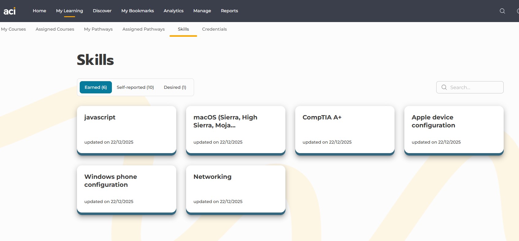 skills section in the my ayy see eye product