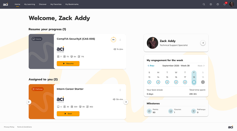 Learning experience for your team demo preview