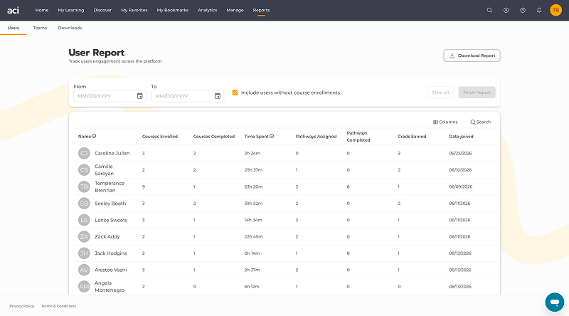 Track progress and generate reports demo preview